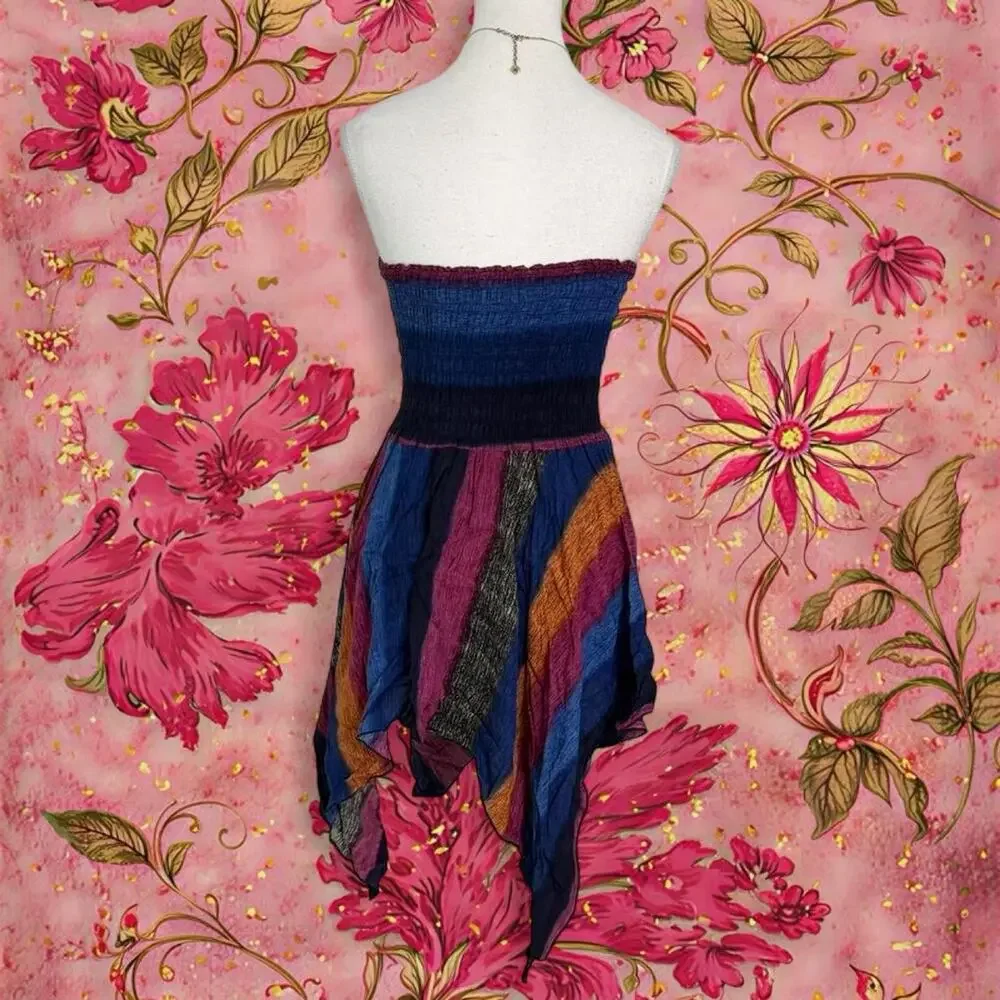 Strapless Vintage Y2K FairyCore CottageCore Mini Dress dress 2000s size small